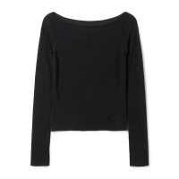 ボートネックトップ (サーモギア(R)糸使用）(ブラック-S〜M)