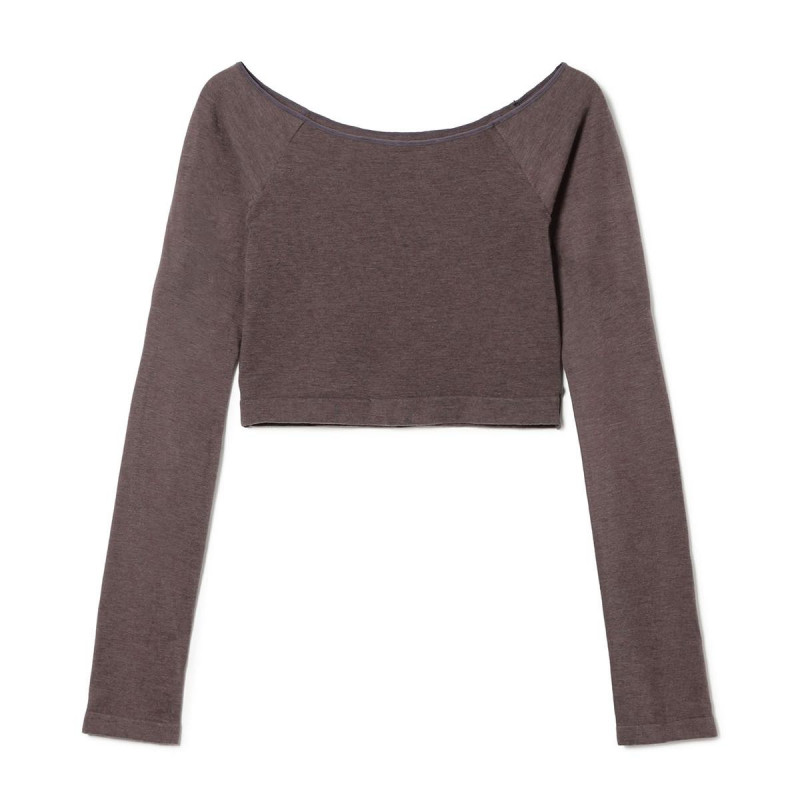 ラウンドネック・ショートトップ (サーモギア(R)糸使用）(ココアブラウン-S〜L)