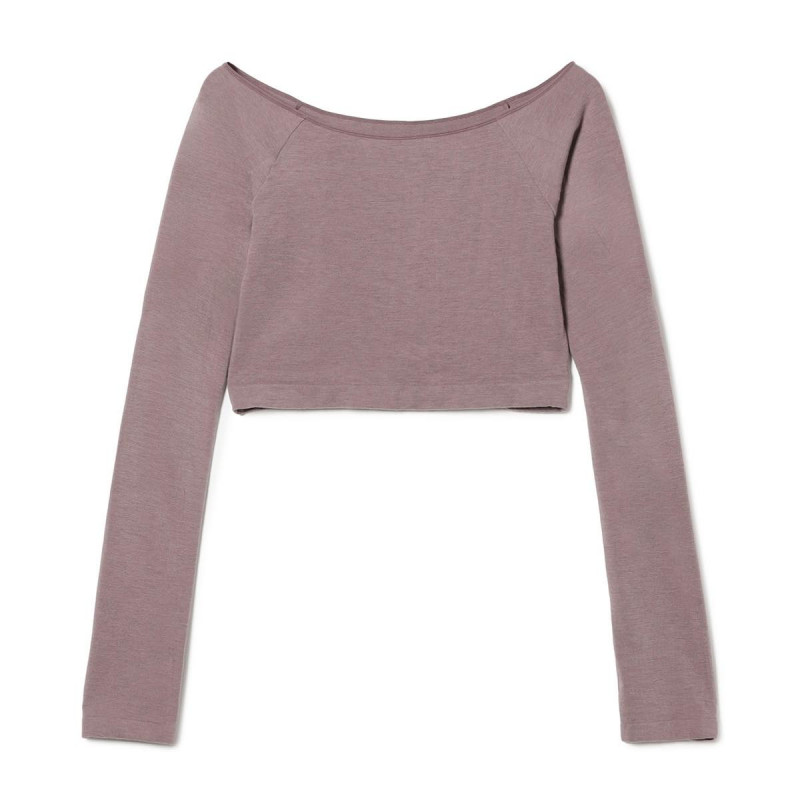 ラウンドネック・ショートトップ (サーモギア(R)糸使用）(グレイッシュライラック-S〜L)