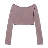 ラウンドネック・ショートトップ (サーモギア(R)糸使用）(グレイッシュライラック-S〜L)