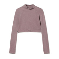 モックネック・ショートトップ (サーモギア(R)糸使用）(グレイッシュライラック-S〜L)