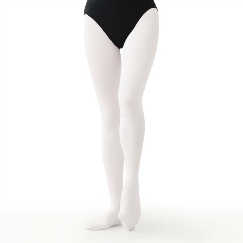 ◆レディース　ベロネーゼタイツIII（フーター）かかと立体設計(ホワイト-S〜M)