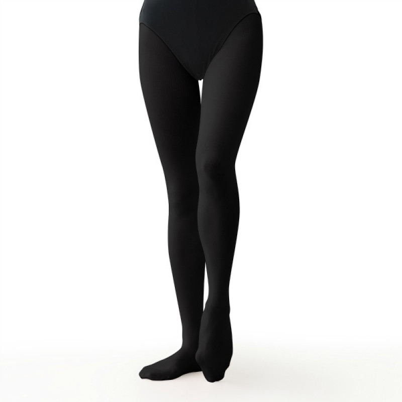 ◆ジュニア　ベロネーゼタイツIII（フーター）かかと立体設計(ブラック-105)