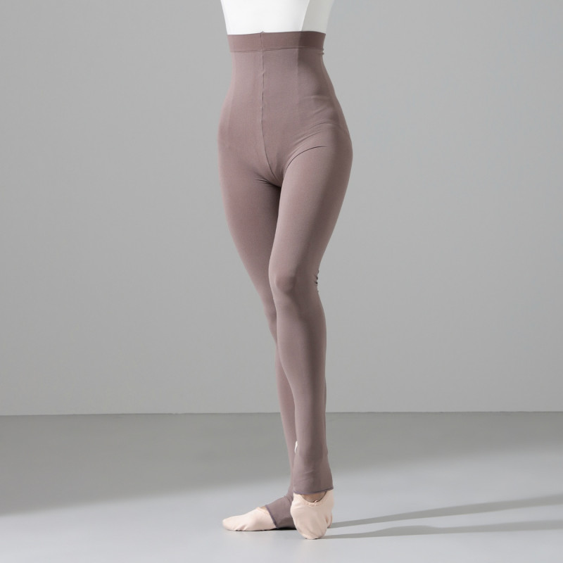 ◆ハイウエストオーバータイツ（つま先かかとなし）(グレイッシュライラック-S～L)