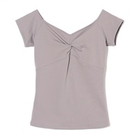 フレンチスリーブトップ(グレージュ-M)