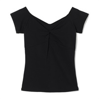 フレンチスリーブトップ(ブラック-M)