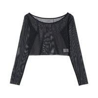 チュールショートトップ(ブラック-M)