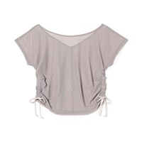 チュールトップ(グレージュ-M)