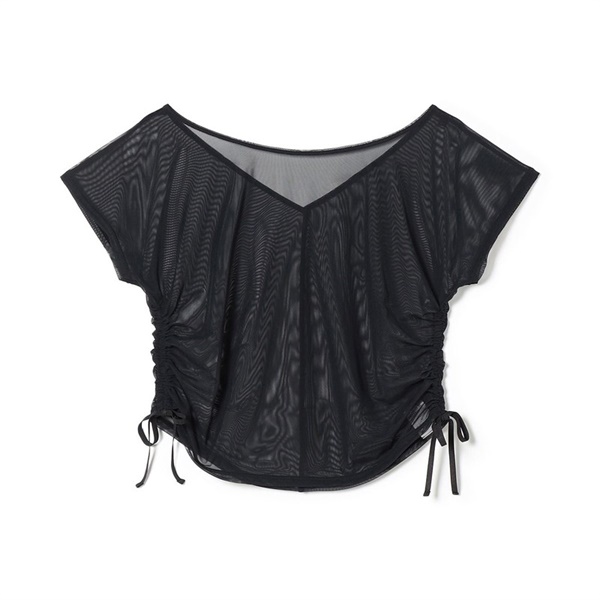 チュールトップ(ブラック-M)