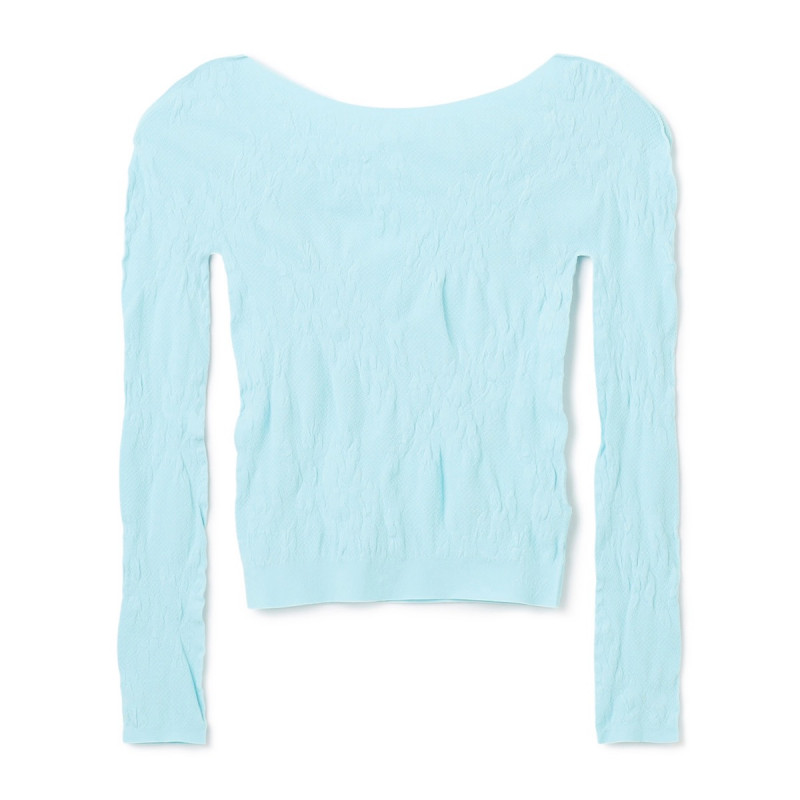 【MAY NAGAHISA】ノーソーイングニットトップ(ターコイズブルー-M)