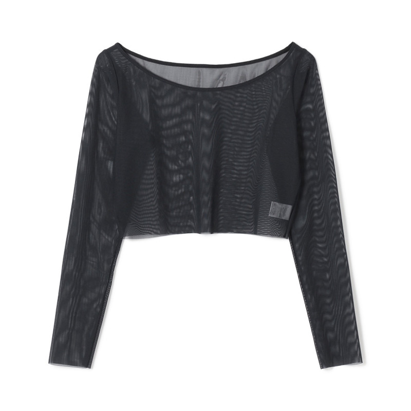 チュールショートトップ(ブラック-M)