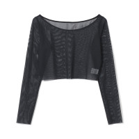 チュールショートトップ(ブラック-M)