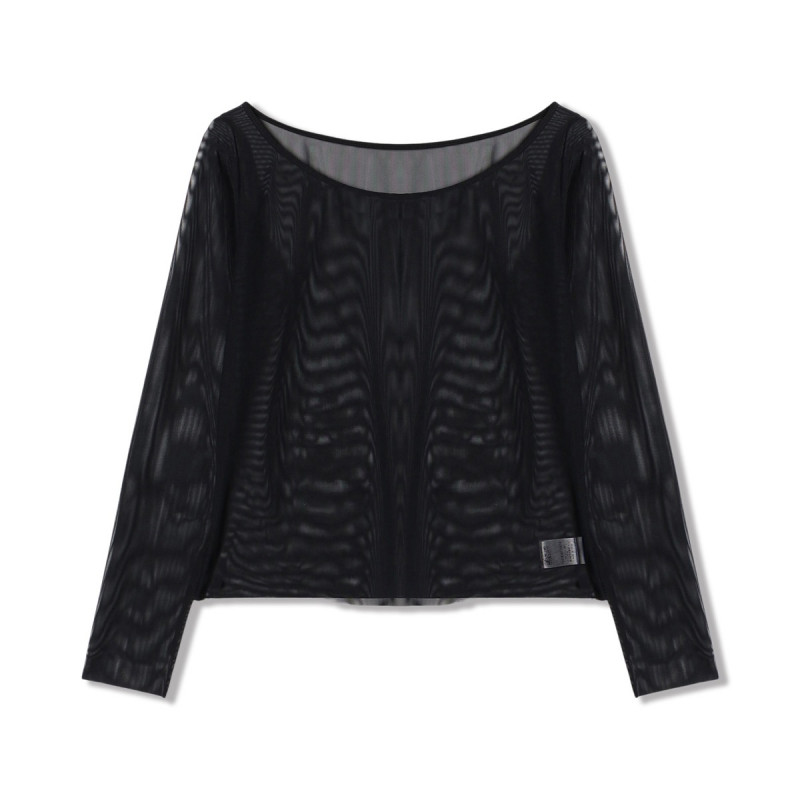 チュールトップ(ブラック-M)