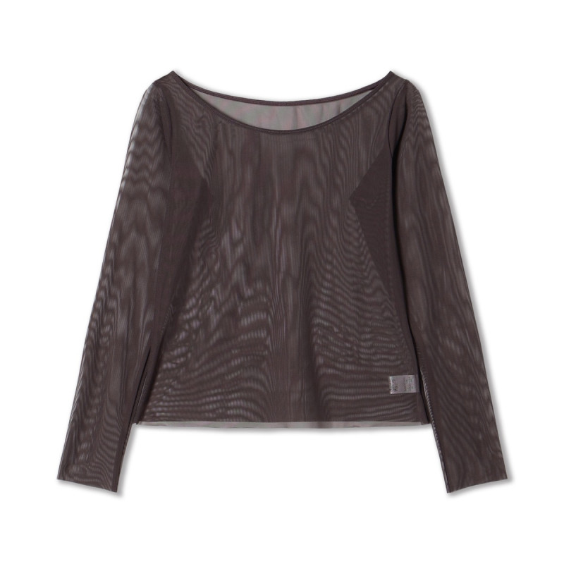 チュールトップ(ダークブラウン-M)