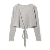 カシミヤニットカシュクール(グレー杢-M)