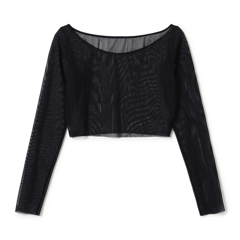 チュールショートトップ(ブラック-M)