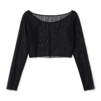 チュールショートトップ(ブラック-M)