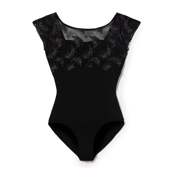 フレンチスリーブレオタード(ブラック-S)