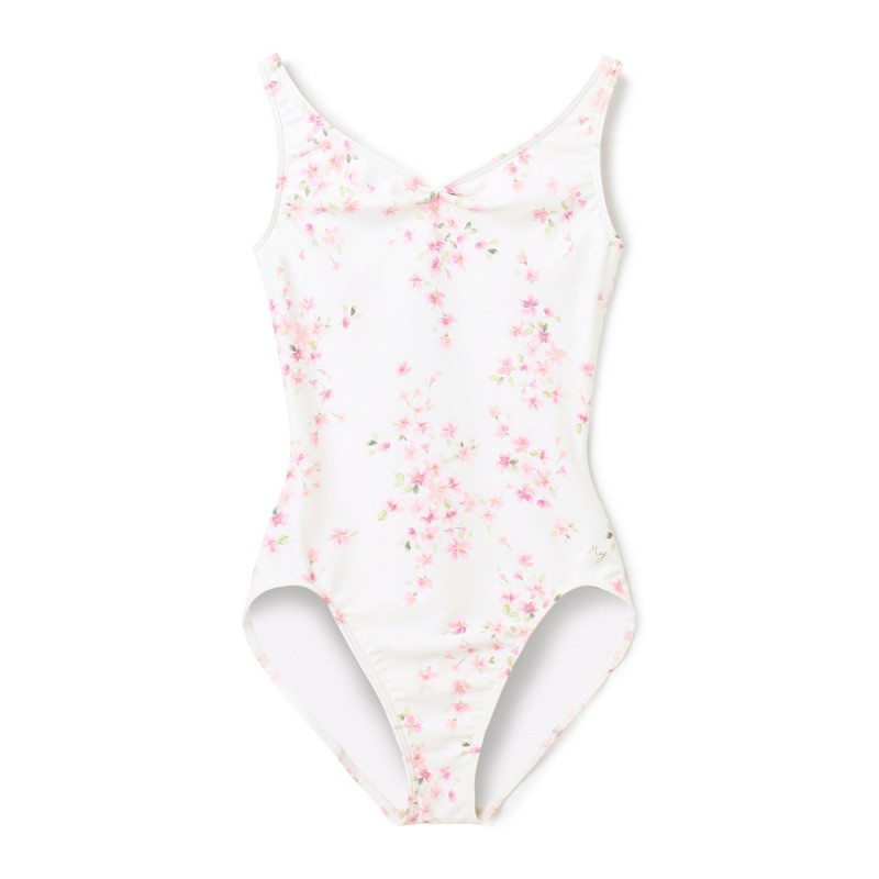 【MAY NAGAHISA】ノースリーブレオタード(ホワイトプリント-S)