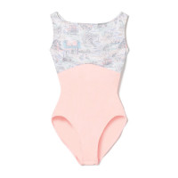 ノースリーブレオタード(ピンクプリント-S)