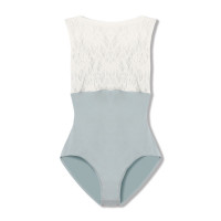 【ノーソイングニット】ノースリーブレオタード(シーグリーン-S)