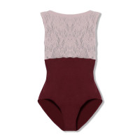 【ノーソイングニット】ノースリーブレオタード(ワインレッド-S)