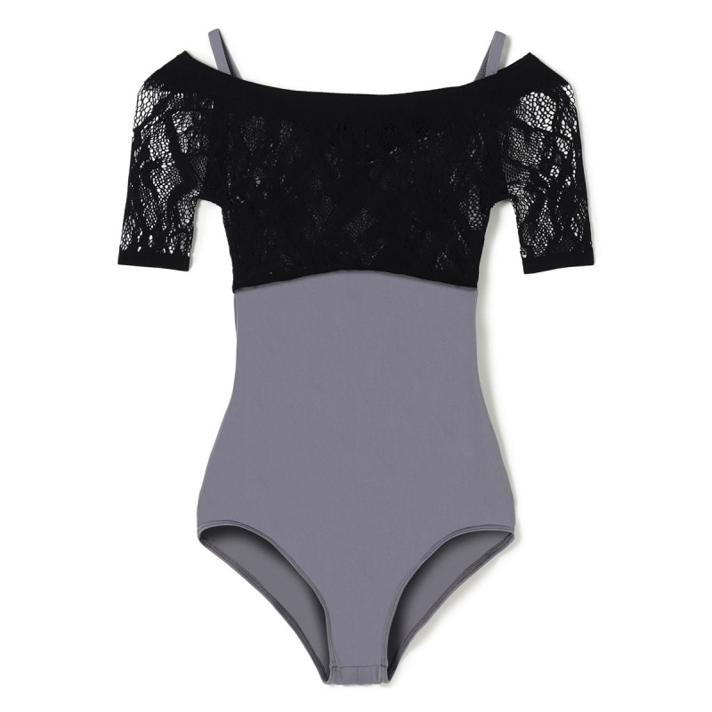 ★ハーフスリーブレオタード(ダークグレー-S)