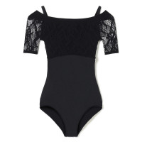 ★ハーフスリーブレオタード(ブラック-S)