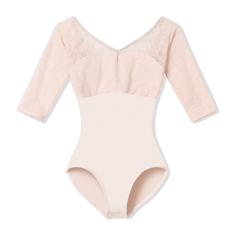 6分袖レオタード(ベビーピンク-S)