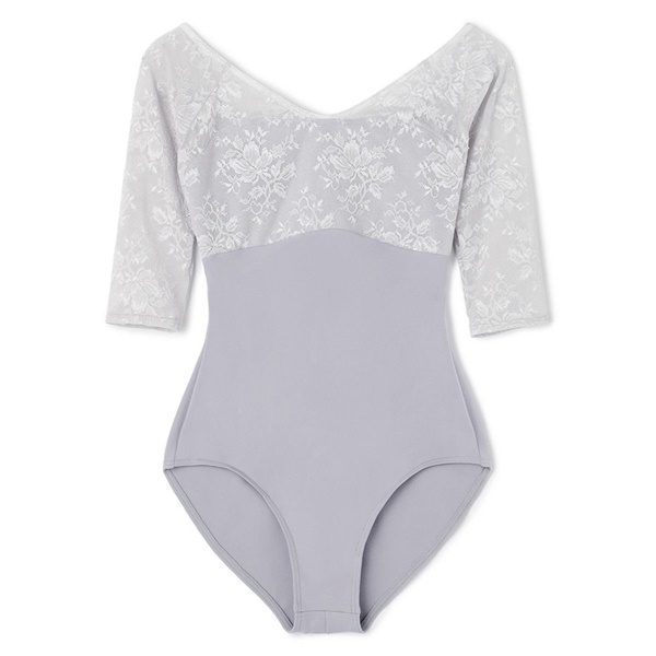 ６分袖レオタード(グレー-S)