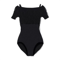 ハーフスリーブレオタード(ブラック-S)