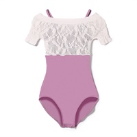 ハーフスリーブレオタード(グレイッシュライラック-S)