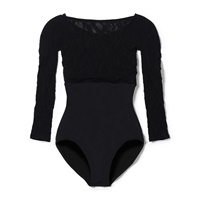 ７分袖レオタード(ブラック-S)