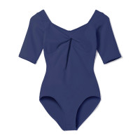 5分袖レオタード(ネイビー-S)
