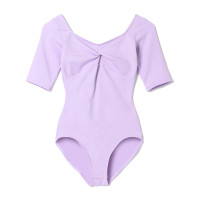5分袖レオタード(ライラック-S)