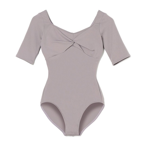 ５分袖レオタード(グレージュ-S)