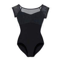 フレンチスリーブレオタード(ブラック-S)