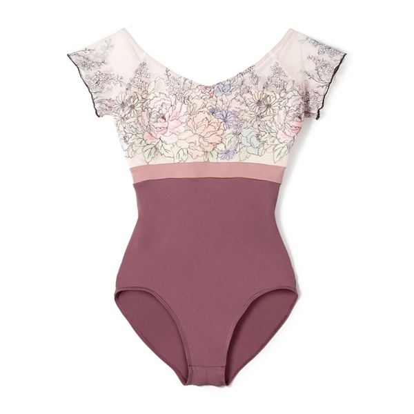 フレンチスリーブレオタード(グレイッシュライラック-S)