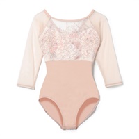 ６分袖レオタード(ハニーベージュ-S)