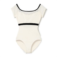 フレンチスリーブレオタード(オフホワイト-Ｓ)