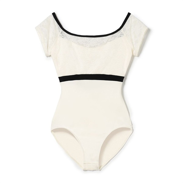 フレンチスリーブレオタード(オフホワイト-Ｍ)