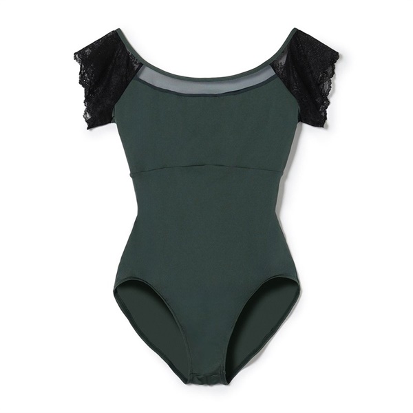 フレンチスリーブレオタード(ボトルグリーン-S)