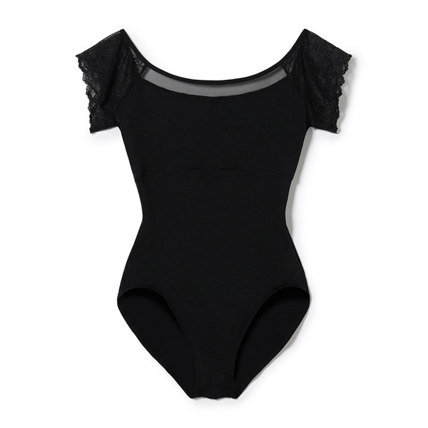 フレンチスリーブレオタード(ブラック-S)