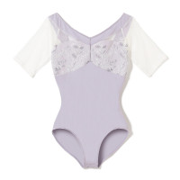 ハーフスリーブレオタード(パールグレー-S)