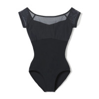 フレンチスリーブレオタード(ブラック-S)