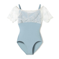 ハーフスリーブレオタード(ターコイズブルー-S)