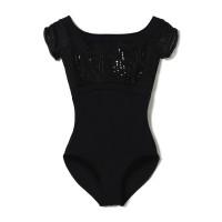 ★フレンチスリーブレオタード(ブラック-S)