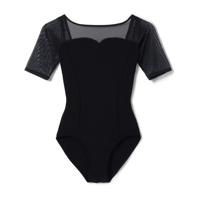 ★５分袖レオタード(ブラック-S)
