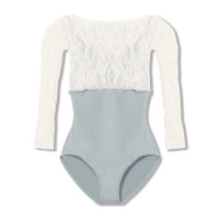 【ノーソイングニット】7分袖レオタード(シーグリーン-S)