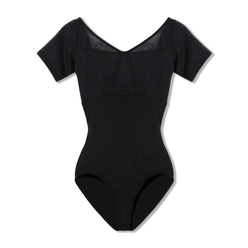 ハーフスリーブレオタード(ブラック-S)